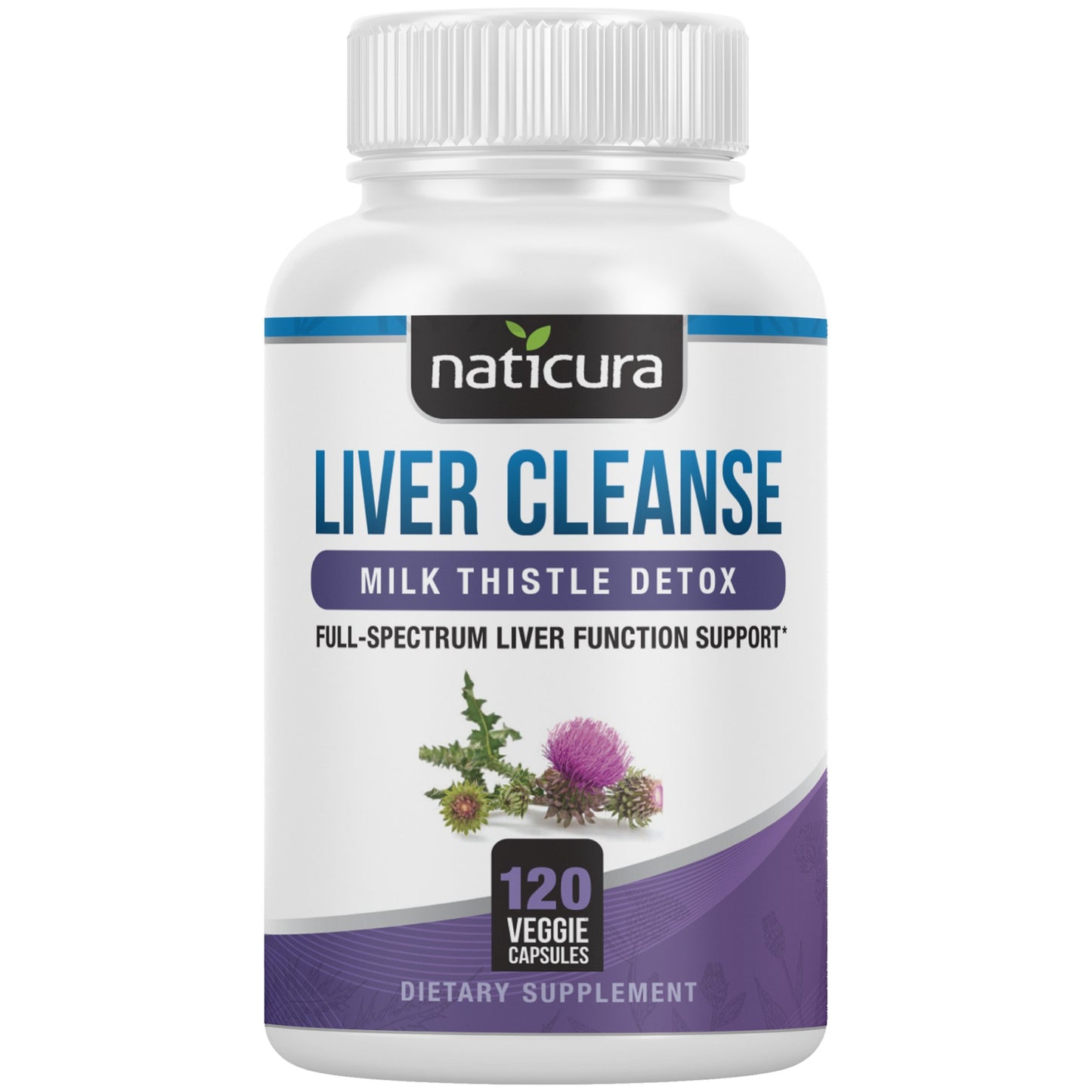 Liver Cleanse Plant Based Detox Supplement - 120 capsules for healthy liver support and detoxification With Milk Thistle, NAC, ALA, GSE & Enzyme Boost