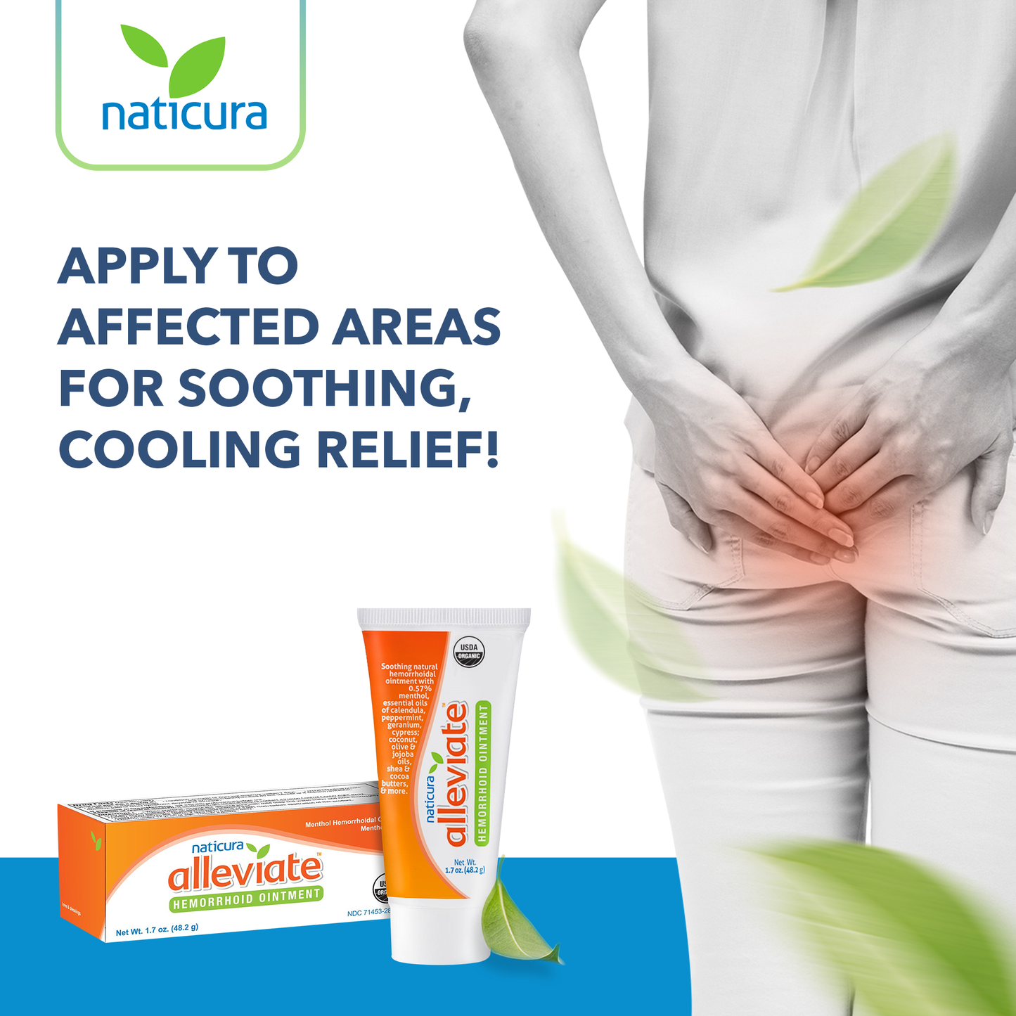 Alleviate Hemorrhoid Treatment - 50mL Natural and Effective for the Temporary Relief of Pain Burning Itching and Discomfort Associated with Hemorrhoids.