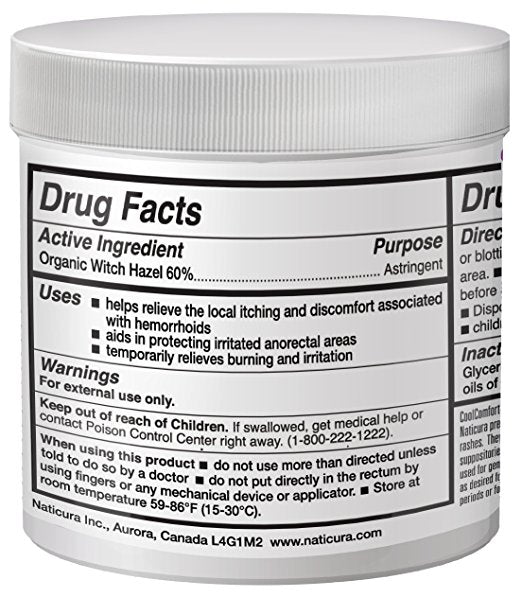 Hemorrhoid Relief Personal Medicated Cleansing Wipes - Cooling Pads with Organic Witch Hazel & Aloe Vera for Refreshing Cool Comfort Soothing Relief