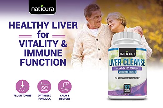 Liver Cleanse Plant Based Detox Supplement - 120 capsules for healthy liver support and detoxification With Milk Thistle, NAC, ALA, GSE & Enzyme Boost