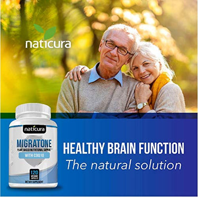 Migraine Defense  Natural Headache Relief Supplement - Helps to Prevent Nausea, Sensitivity & Auras from Tension & Chronic Strain - Doctor Recommended Long-Term Protection & Brain Support - 120 Vegan Capsules