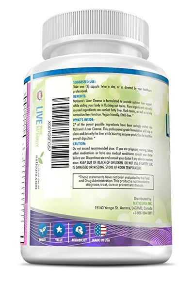 Liver Cleanse Plant Based Detox Supplement - 120 capsules for healthy liver support and detoxification With Milk Thistle, NAC, ALA, GSE & Enzyme Boost